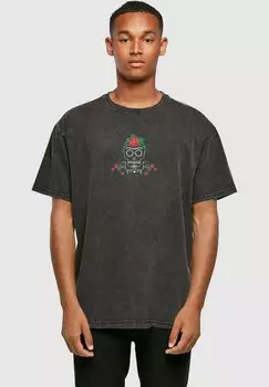 Футболка с принтом FRIDA KAHLO DEATH ACID WASHED HEAVY OVERSIZE TEE Merchcode, цвет black