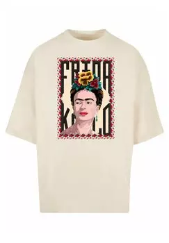 Футболка с принтом FRIDA KAHLO FRAME ONE HUGE TEE Merchcode, цвет whitesand