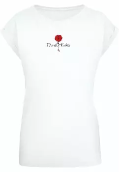 Футболка с принтом FRIDA KAHLO LOGO ROSE EXTENDED SHOULDER TEE Merchcode, белый