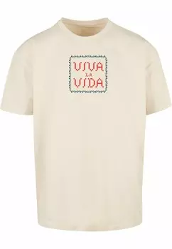 Футболка с принтом FRIDA KAHLO PIXELS VIVA LA VIDA HEAVY OVERSIZE TEE Merchcode, песочный