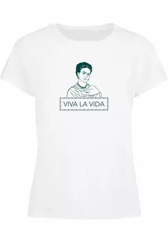 Футболка с принтом FRIDA KAHLO VIVA LA VIDA BOX TEE Merchcode, цвет white