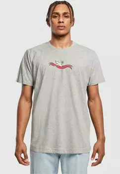 Футболка с принтом FRIDA KAHLO VIVA LA VIDA 2 ROUND NECK Merchcode, цвет heather grey