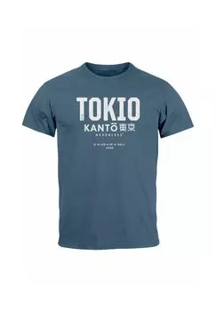 Футболка с принтом FRONT TOKYO JAPANISCHE GRAFIK FASHION STREETSTYLE Neverless, синий