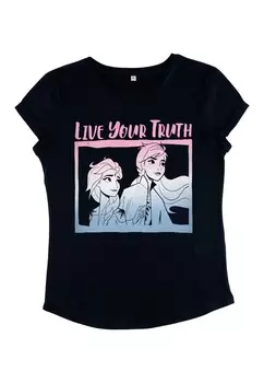 Футболка с принтом FROZEN 2 LIVE YOUR TRUTH Henry Tiger, темно-синий