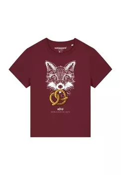 Футболка с принтом FUCHS watapparel, темно-красный