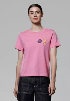 Футболка с принтом FUNNY CAT watapparel, светло-розовый