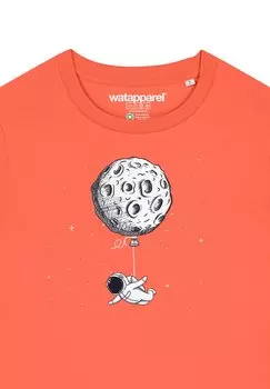 Футболка с принтом FUNNY SPACE watapparel, красный