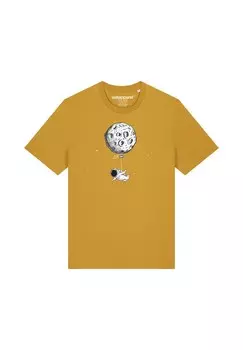 Футболка с принтом FUNNY SPACEMAN watapparel, горчично-желтый