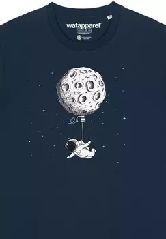 Футболка с принтом FUNNY SPACEMAN watapparel, темно-синий