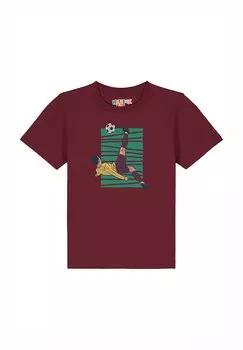 Футболка с принтом FUSSBALL Watapparel, цвет burgundy