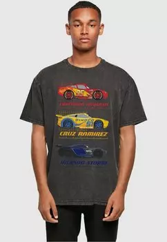 Футболка с принтом ФУТБОЛКА CARS-RACER PROFILE Acid WASHED ABSOLUTE CULT, черный