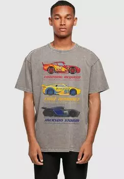 Футболка с принтом ФУТБОЛКА CARS-RACER PROFILE Acid WASHED ABSOLUTE CULT, цвет asphalt
