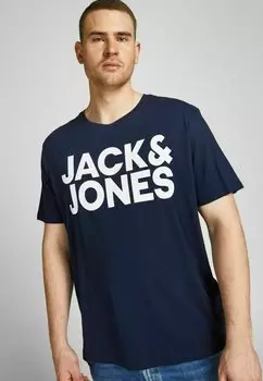 футболка с принтом ФУТБОЛКА JJECORP LOGO TEE O-NECK Jack & Jones, темно-синий пиджак 2