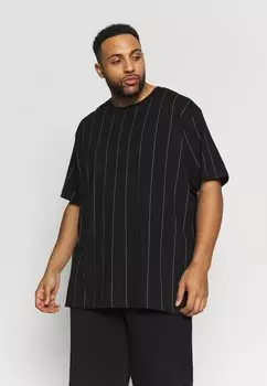 Футболка с принтом ФУТБОЛКА OVERSIZED PINSTRIPE Urban Classics, черная