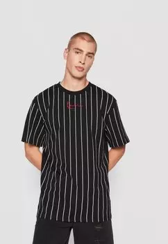 Футболка с принтом ФУТБОЛКА PINSTRIPE ESSENTIAL UNISEX 2 PACK Karl Kani, черный/белый