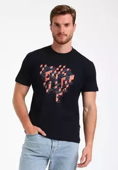 Футболка с принтом Gabbiano, темно-синий