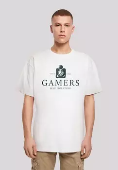 Футболка с принтом GAMERS SELF ISOLATING RETRO GAMING SEVENSQUARED F4NT4STIC, белый