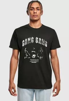 Футболка с принтом GANG GANG TEE Mister Tee, черный