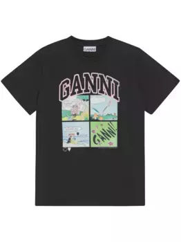 Футболка с принтом GANNI, черный