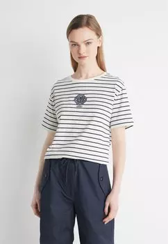 Футболка с принтом GANT, молочный
