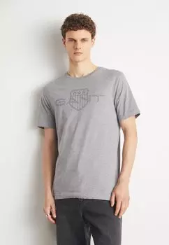 Футболка с принтом GANT, серый