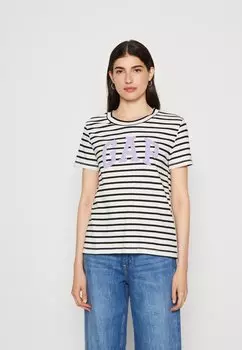 Футболка с принтом GAP, черно-белый