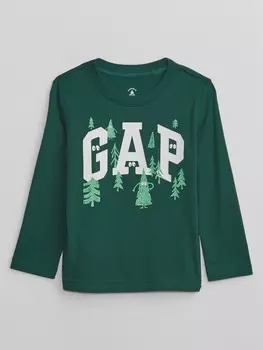 Футболка с принтом Gap, зеленый