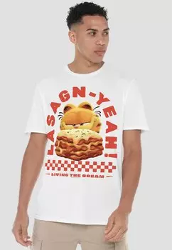 Футболка с принтом GARFIELD MOVIE LASAGNYEAH Cotton Soul, белый