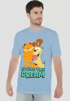 Футболка с принтом GARFIELD MOVIE ODIE AND GARFIELD Cotton Soul, светло-голубой