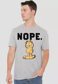 Футболка с принтом GARFIELD NOPE Cotton Soul, серый