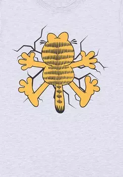 Футболка с принтом GARFIELD WALL SMASH Henry Tiger, цвет Mottled Light Grey