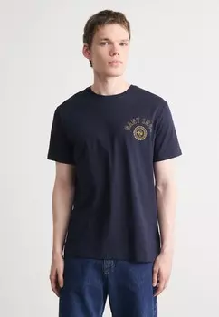 Футболка с принтом GARMENT WASHED GANT, темно-синий
