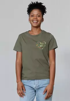 Футболка с принтом GARTENLIEBE watapparel, хаки