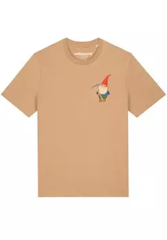 Футболка с принтом GARTENZWERG Watapparel, цвет latte