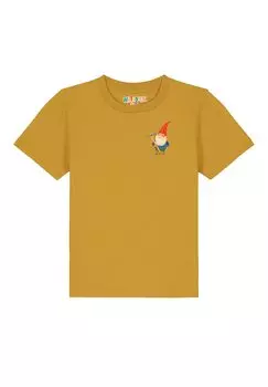 Футболка с принтом GARTENZWERG Watapparel, цвет ochre
