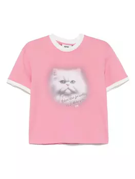 Футболка с принтом GCDS Cat, розовый