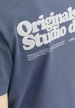 Футболка с принтом GEDRUCKT Jack & Jones Junior, темно-синий