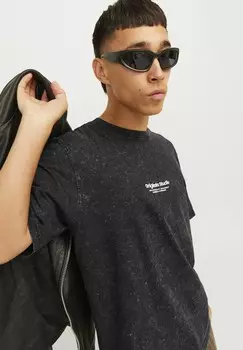 Футболка с принтом GEDRUCKT RUNDHALS Jack & Jones, черный
