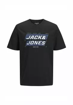 Футболка с принтом GEDRUCKT RUNDHALS Jack & Jones, черный