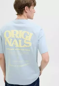 Футболка с принтом GEDRUCKT RUNDHALSAUSSCHNITT Jack & Jones, светло-голубой