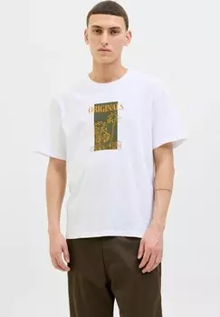 Футболка с принтом GEDRUCKT RUNDHALSAUSSCHNITT Jack & Jones, кремовый