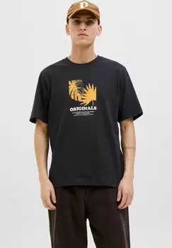 Футболка с принтом GEDRUCKT RUNDHALSAUSSCHNITT Jack & Jones, черный