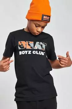 Футболка с принтом гео-логотипа «Атмосферный» Beat Boyz Club, черный