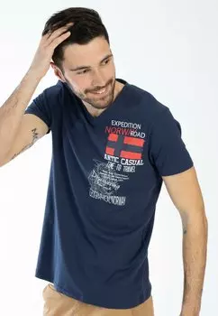 Футболка с принтом Geo Norway, цвет navy