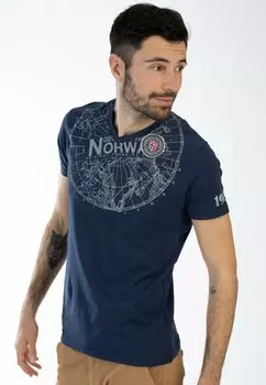Футболка с принтом Geo Norway, цвет navy
