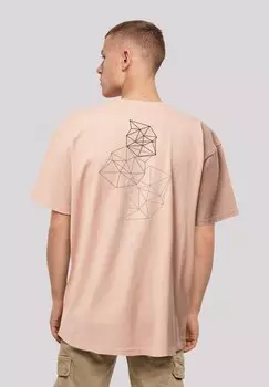 Футболка с принтом GEOMETRIC ABSTRACT F4NT4STIC, цвет amber