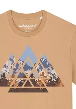 Футболка с принтом GEOMETRIC LANDSCAPE watapparel, бежевый