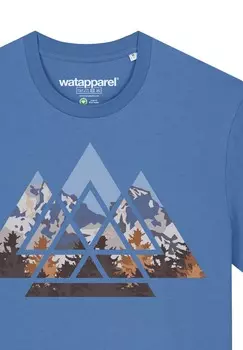 Футболка с принтом GEOMETRIC LANDSCAPE watapparel, светло-голубой