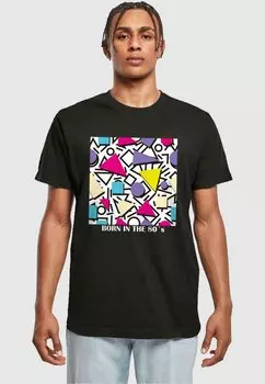 Футболка с принтом GEOMETRIC RETRO ROUND NECK Mister Tee, цвет black