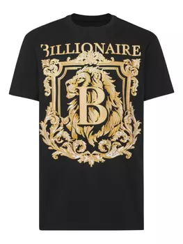 Футболка с принтом герба Billionaire, черный